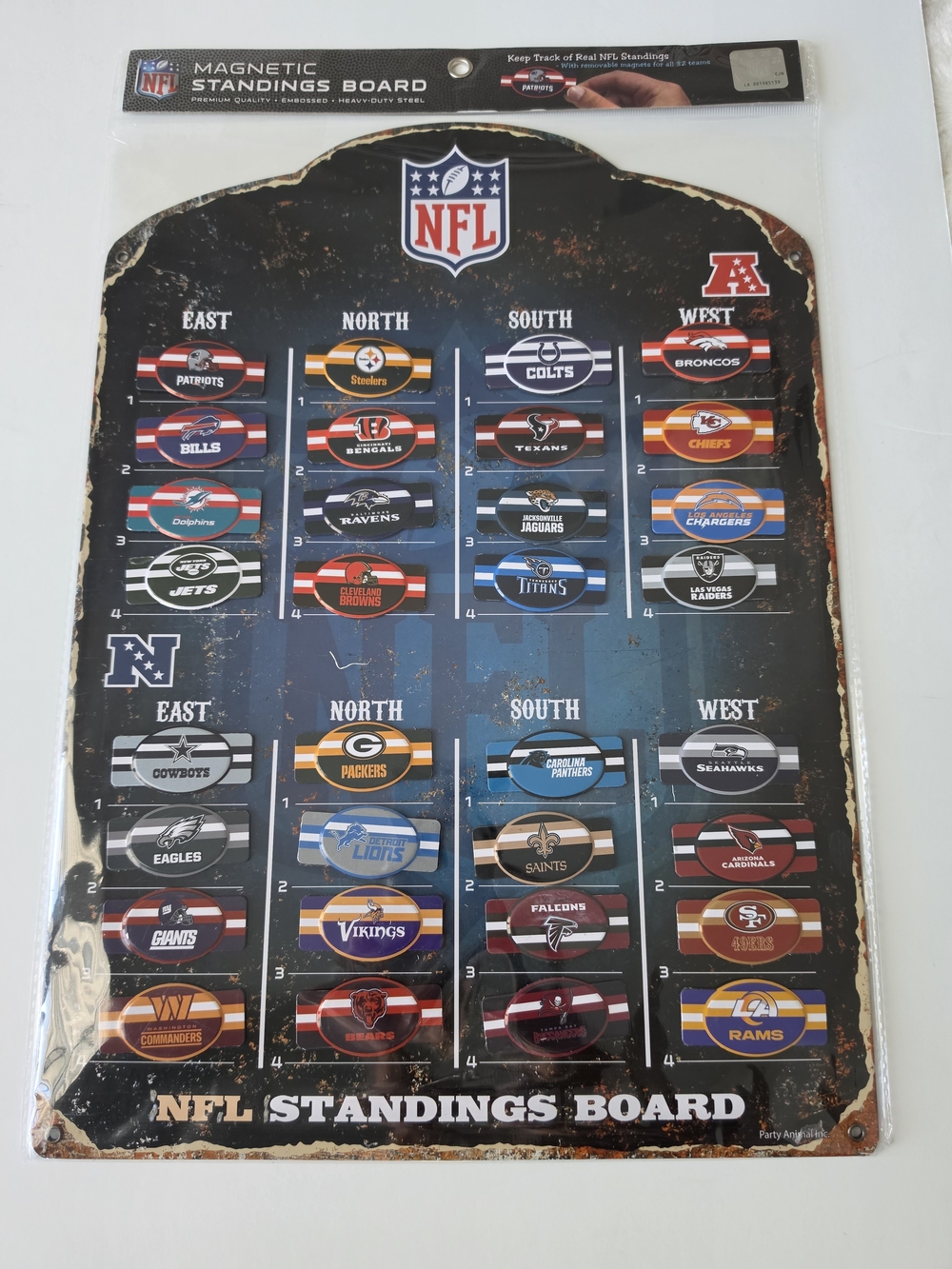 NWT in package Official NFL Teams Magnetic Standings Board - 18"L x 13"W